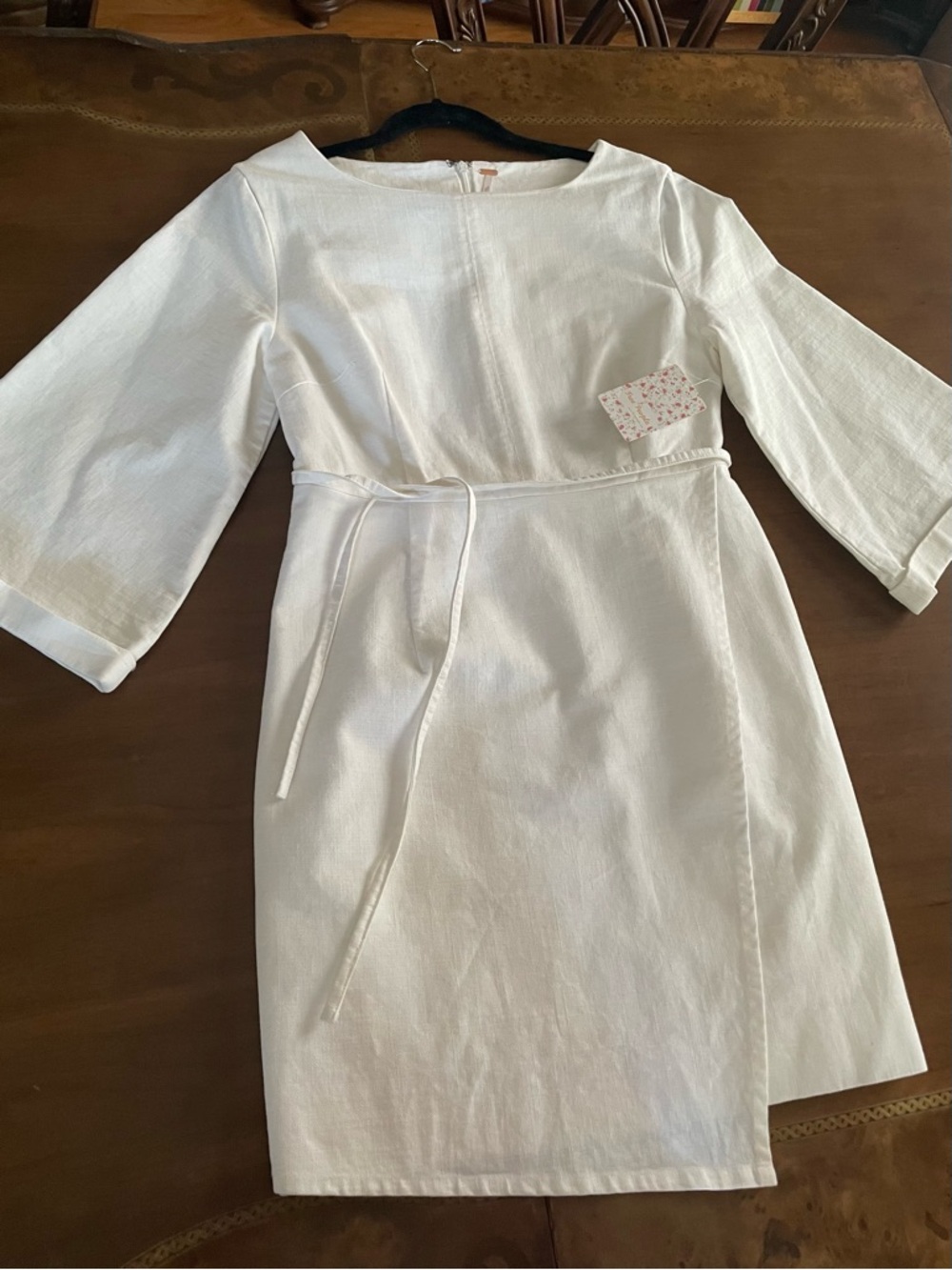 Free People White havy cotton Belted Shift Dress